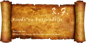 Kovács Felicián névjegykártya